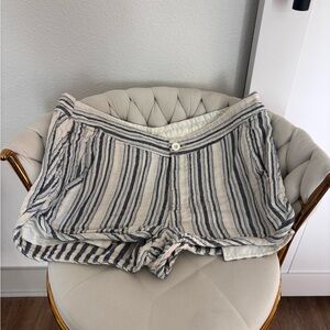 Free People Black and Navy Striped Shorts (Size 10)